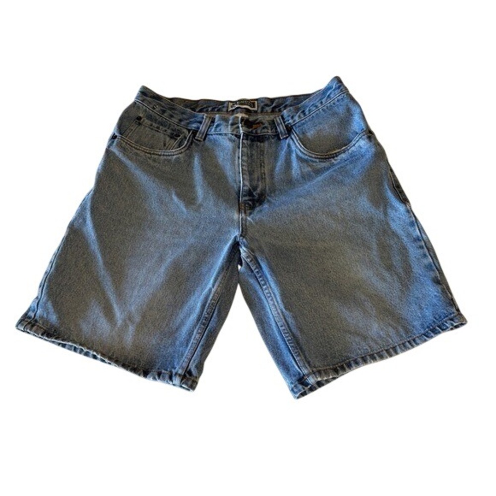 Route 66 Mens Denim Shorts Blue Medium Wash Relaxed Fit Size 34 100%‎ Cotton